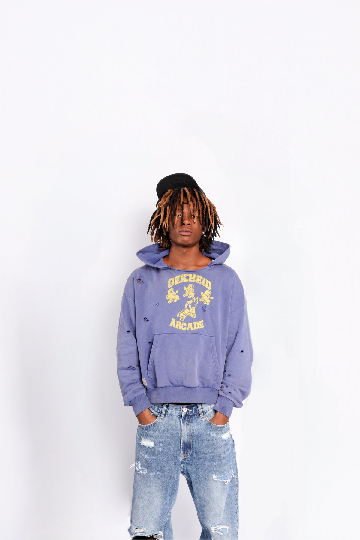 BLUE "ROLLERBLADE" HOODIE