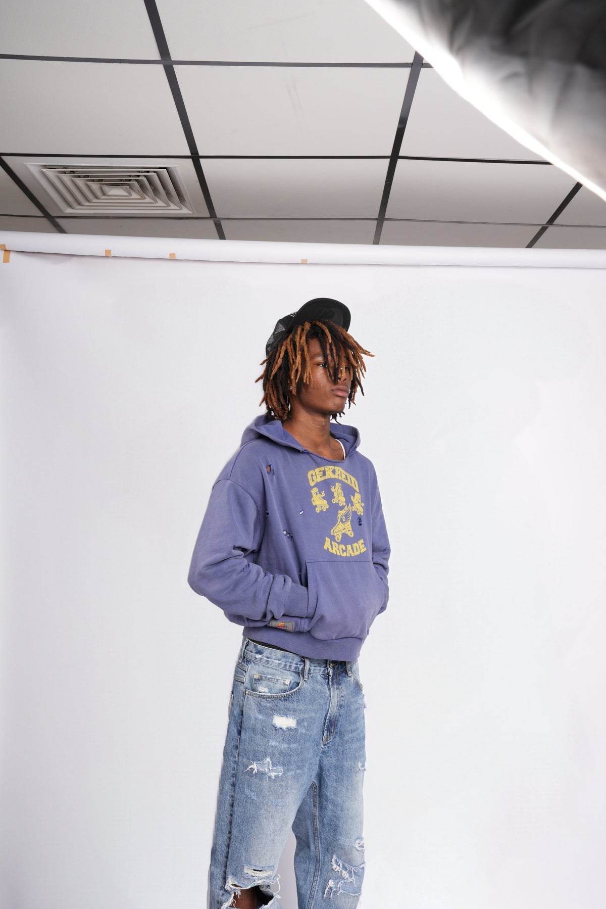 BLUE "ROLLERBLADE" HOODIE