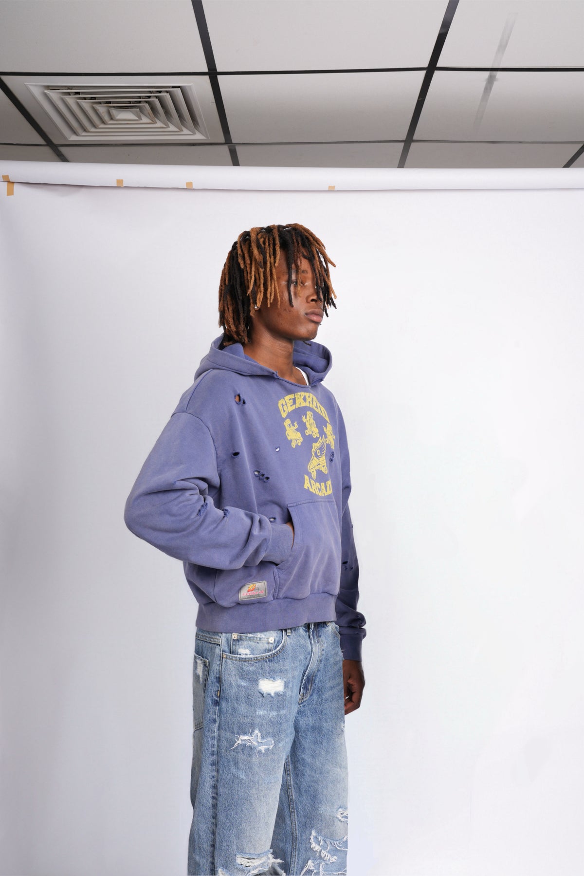BLUE "ROLLERBLADE" HOODIE