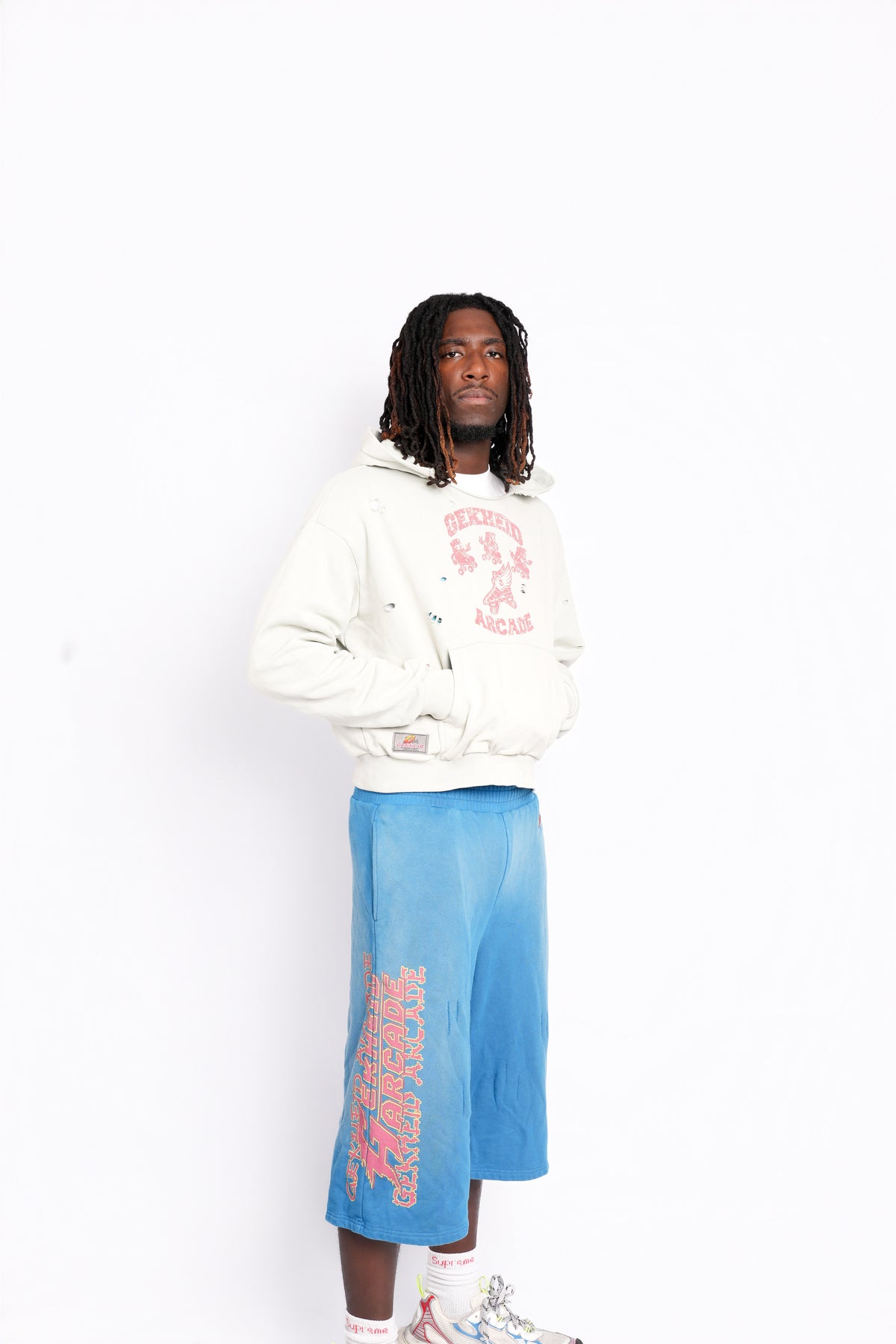 GREY "ROLLERBLADE" HOODIE