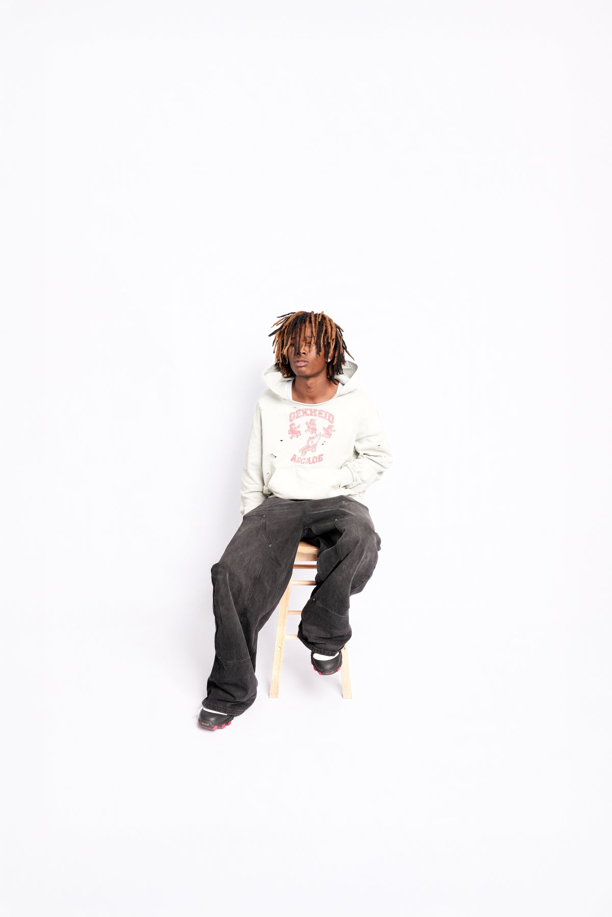 GREY "ROLLERBLADE" HOODIE